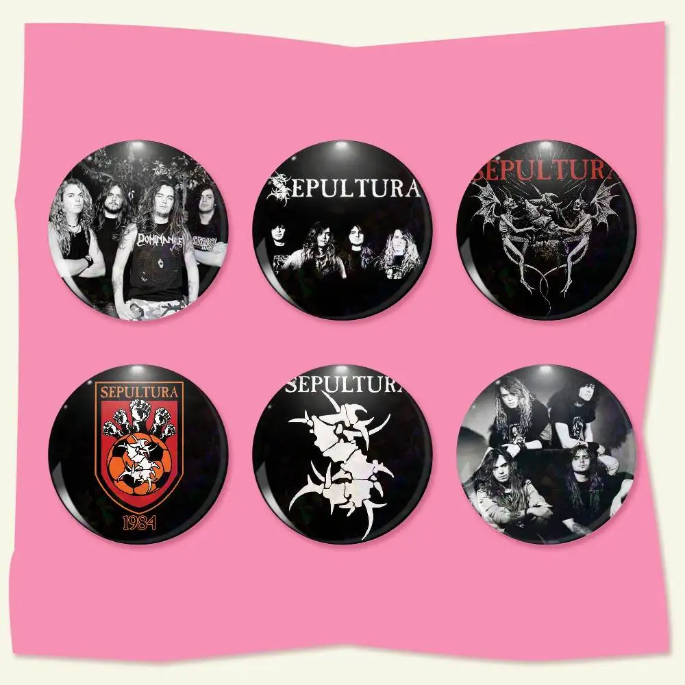 Sepulturas Rock Band Badge On Backpack Accessories Manga Icons Pins Round Cartoon Brooches For Clothes Bag Decor Gifts view 3