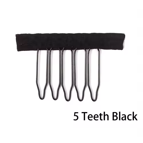 Nunify Wig Comb Clips 4 Teeth Hair Extension Clips Stainless Steel Wig Clips Combs Snap Clips With Rubber For Hair Extension - Image 10