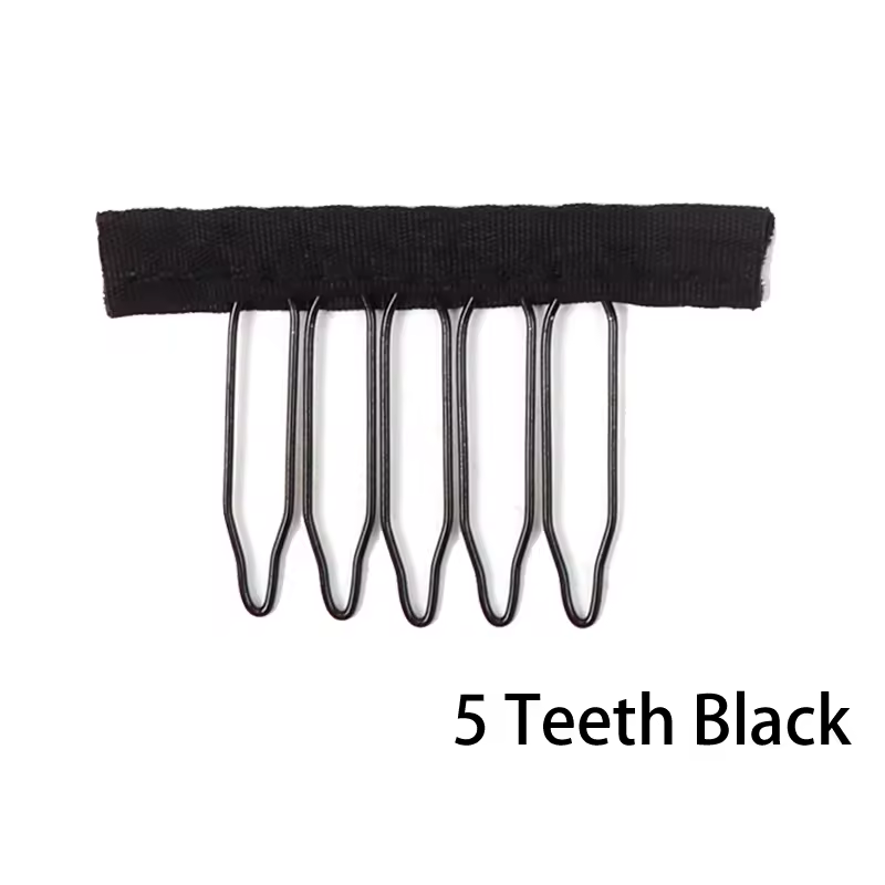 Nunify Wig Comb Clips 4 Teeth Hair Extension Clips Stainless Steel Wig Clips Combs Snap Clips With Rubber For Hair Extension - Image 10