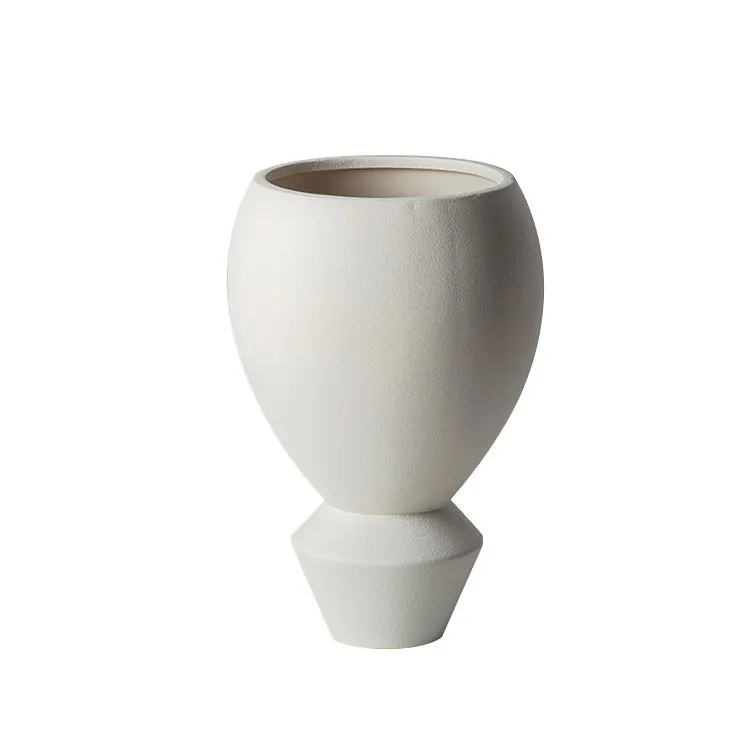 

Light luxury modern art geometric wide mouth vase living room model room study hotel desktop soft decoration ornament