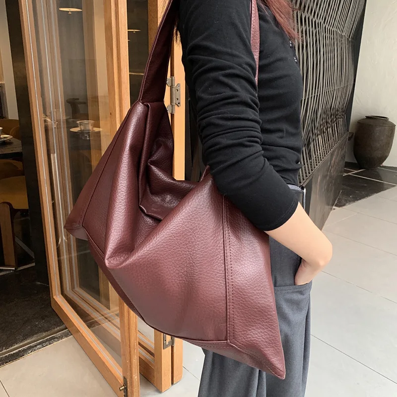 

Women hobos Shoulder Bags Large Capacity design ladies handbag Soft PU Leather Female Crossbody Bag Casual big Tote bolsos