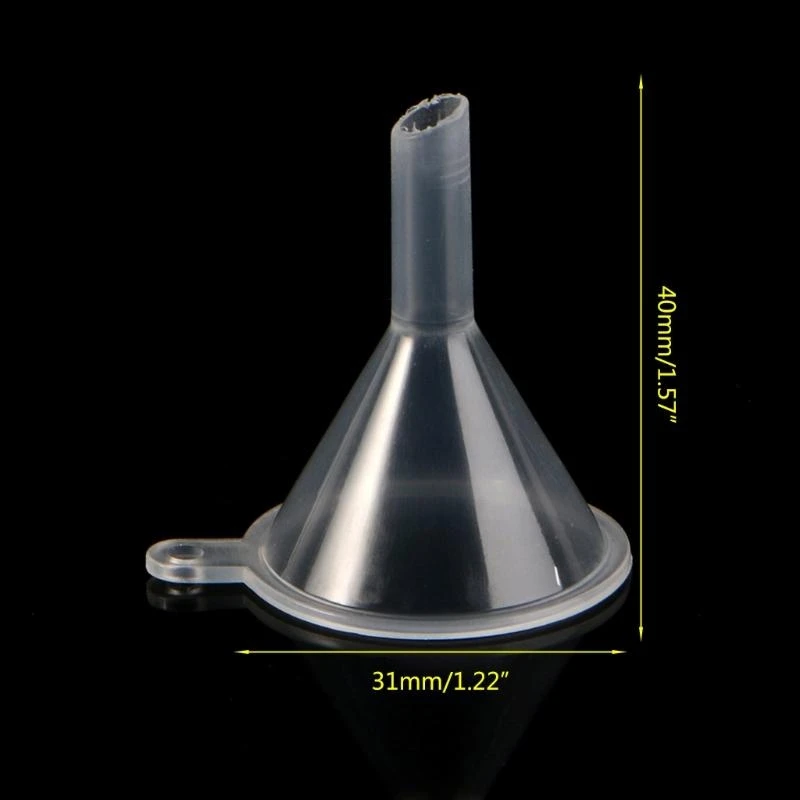 W89C Plastik -Mini -Trichter transparent für Flaschenfüllung von Gewürzen Pulver Experimente 10x
