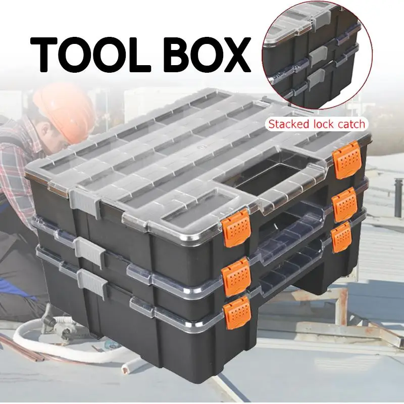 

Plastic Tool Box Parts Hardware Tool Storage box Large Capacity tool Box Protable tool Organizer box For Screw Nail Nut Bolts