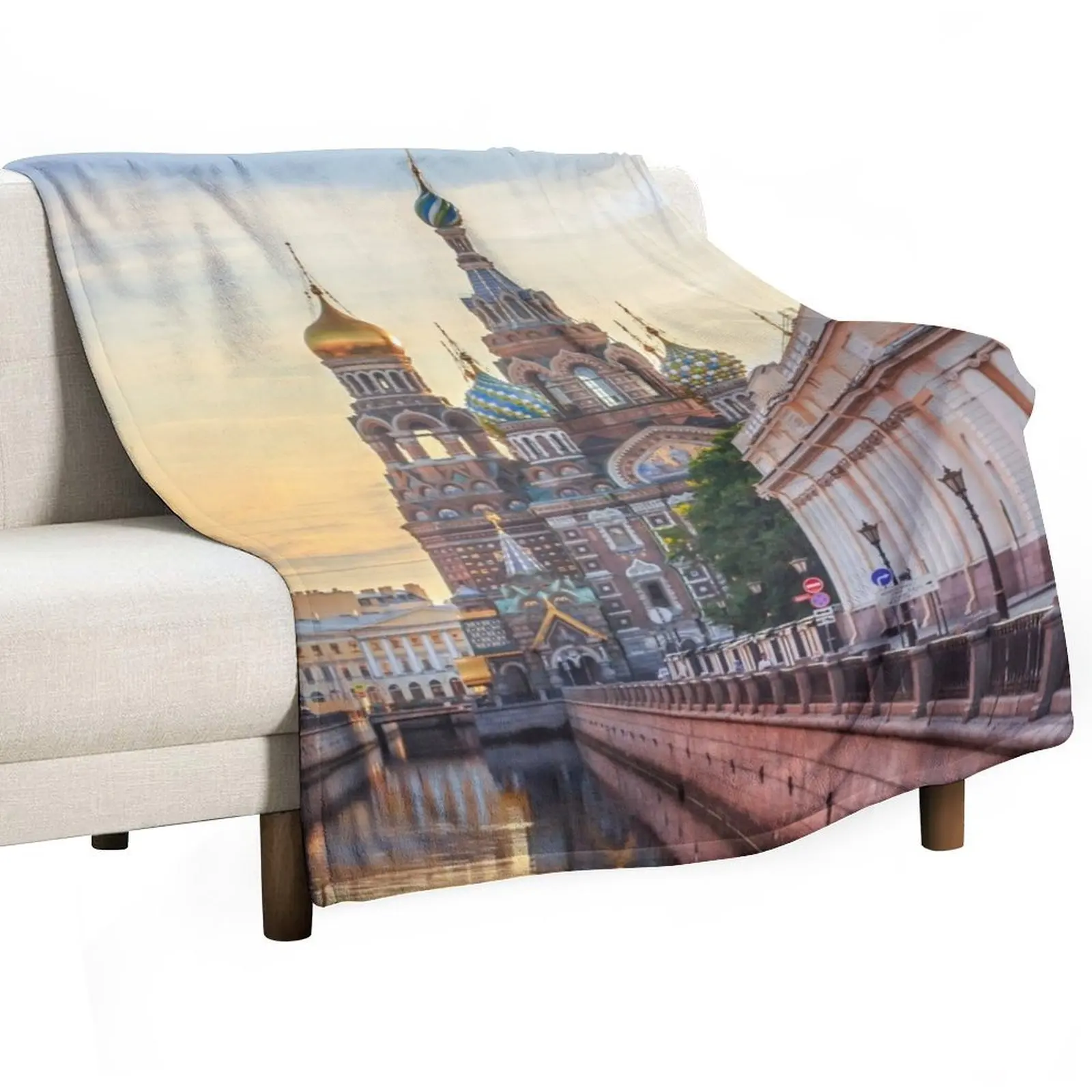 Church of the Savior on Blood, Saint Petersburg, Russia Throw Blanket Loose Decorative Beds Sofa Blankets