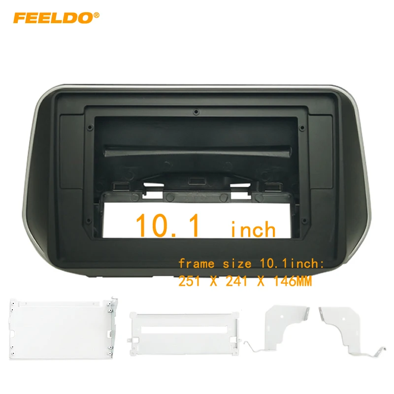 

FEELDO Car Audio 10.1" Big Screen DVD Fascia Frame Adapter For Hyundai Santafe/Santa Fe 2Din Dash Installation Panel Frame Kit