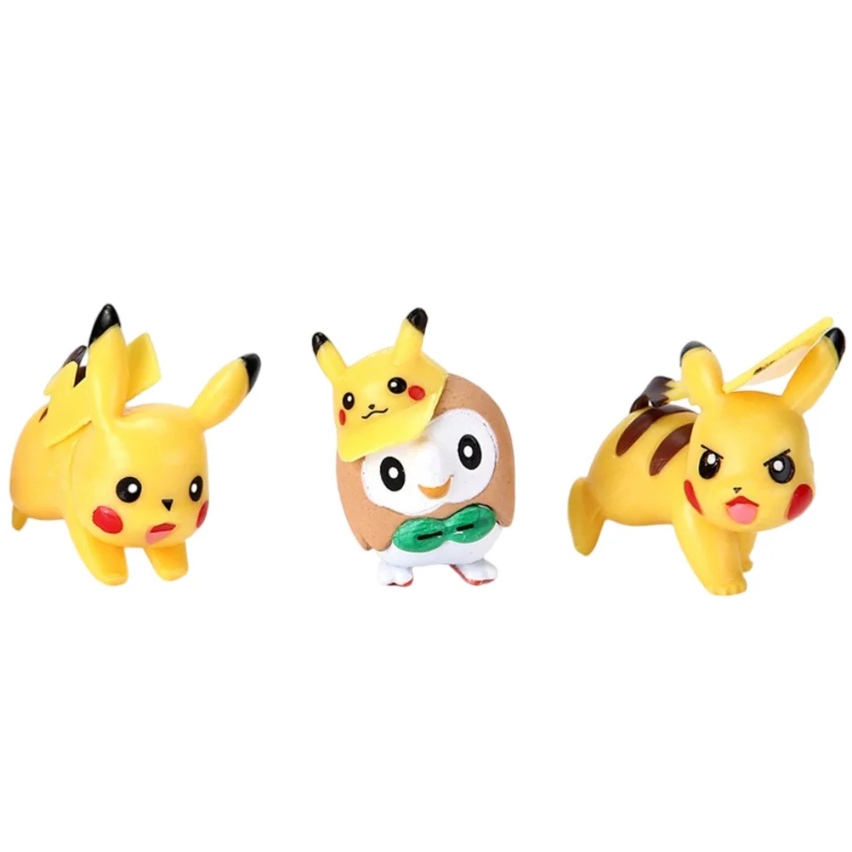 8PCS Pokemon Different Style Anime Figure Pikachu 2-3CM Action Model Not Repeating Mini Model Doll Toy Kids Christmas Gift