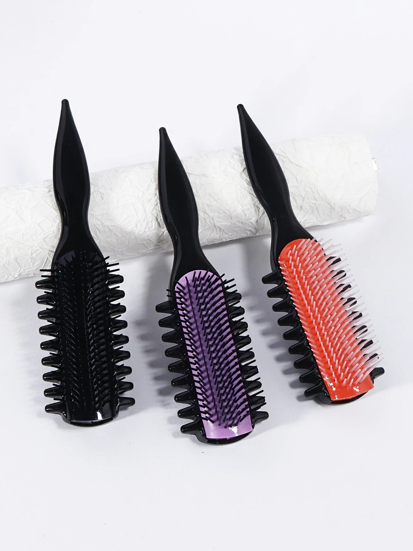 Multi tooth nine row nylon comb, curling comb, nylon bristles, anti-static and heat-resistant, special for real hair wigs