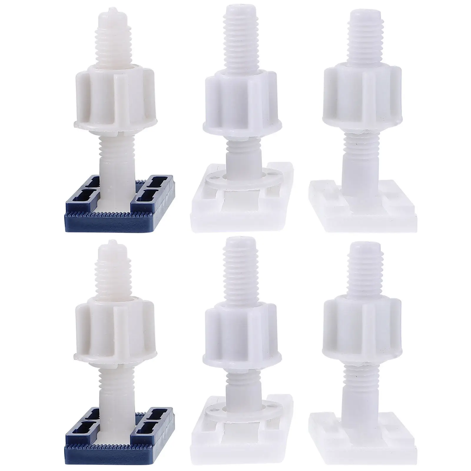 

6Sets Toilet Seat Fixings Screws Plastic Replacement Parts Strong Durable Toilet Repair Bolts for Bathroom Use