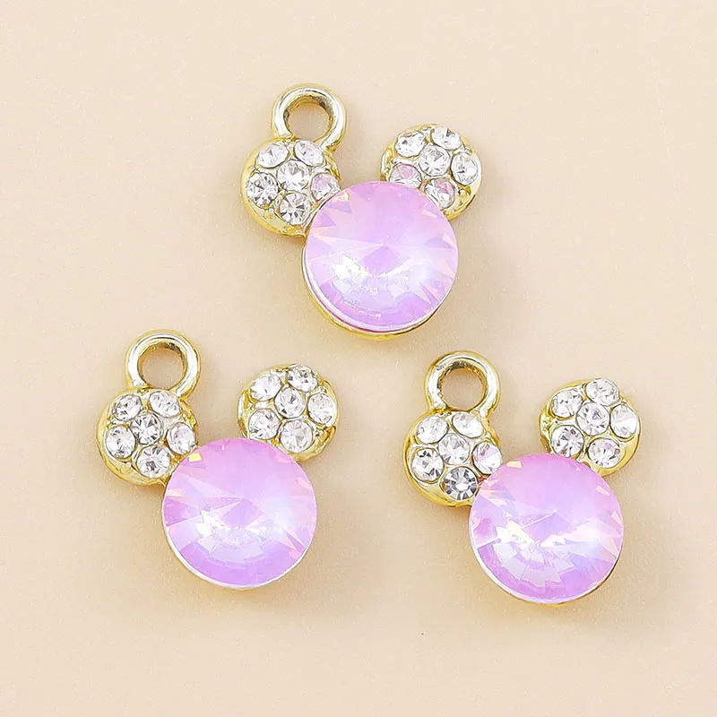 Leslie 10 Stück niedliche Tier-CZ-Kristall-Bär-Charms-Anhänger für Schmuckherstellung, DIY-Halskette, Ohrring, Armband, handgefertigtes Handwerk – Detail 6