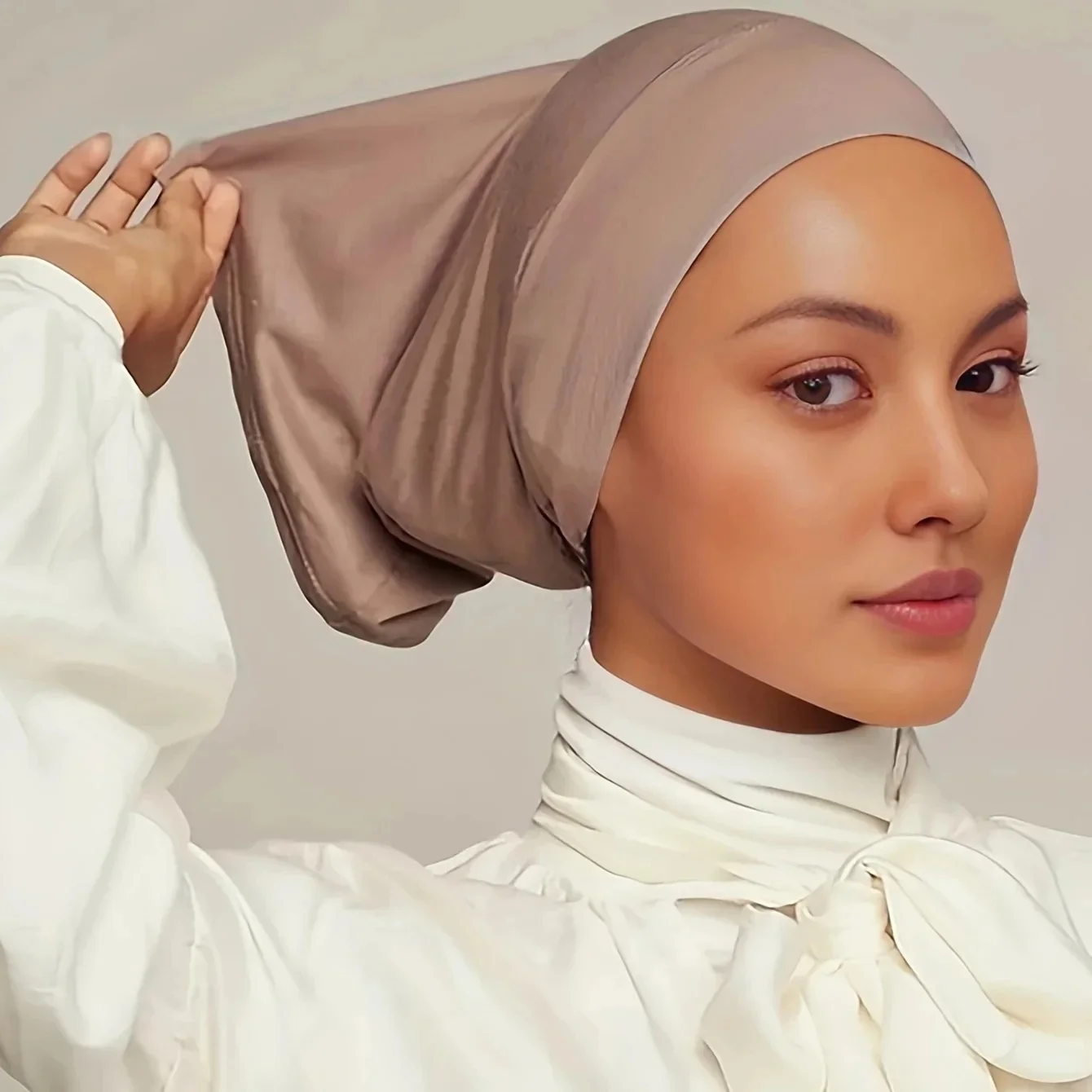 6/Pcs Modal Inner Caps Hijab And 1/Pcs Hairband Set Muslim Instant Hijabs Scarf Shawls Elastic Jersey Bonnet Islam Turban