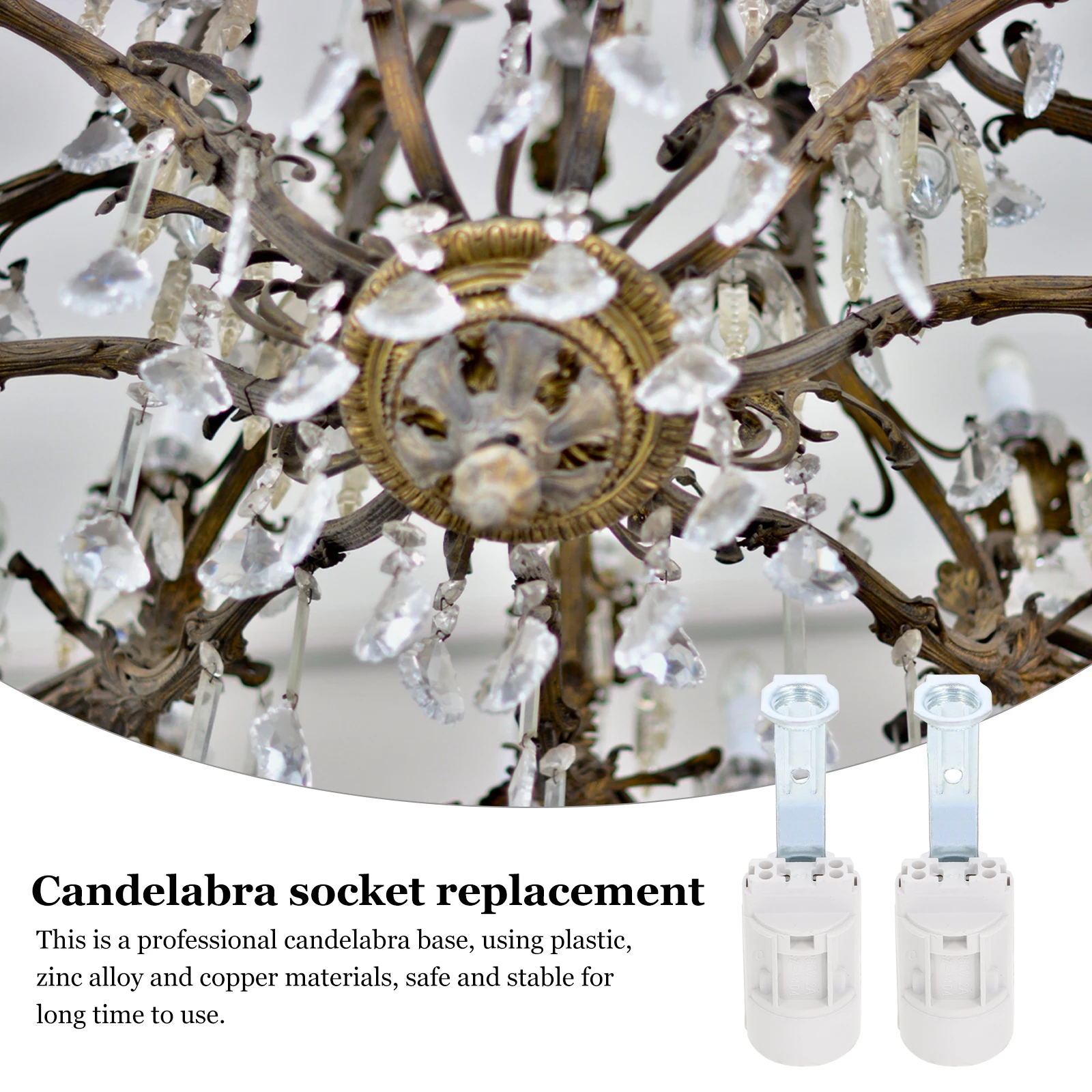 

10Pcs Light Bulb Socket Candelabra Base Holder Plastic Zinc Alloy Safe Stable for Table Wall Pendant Lamps Decoration