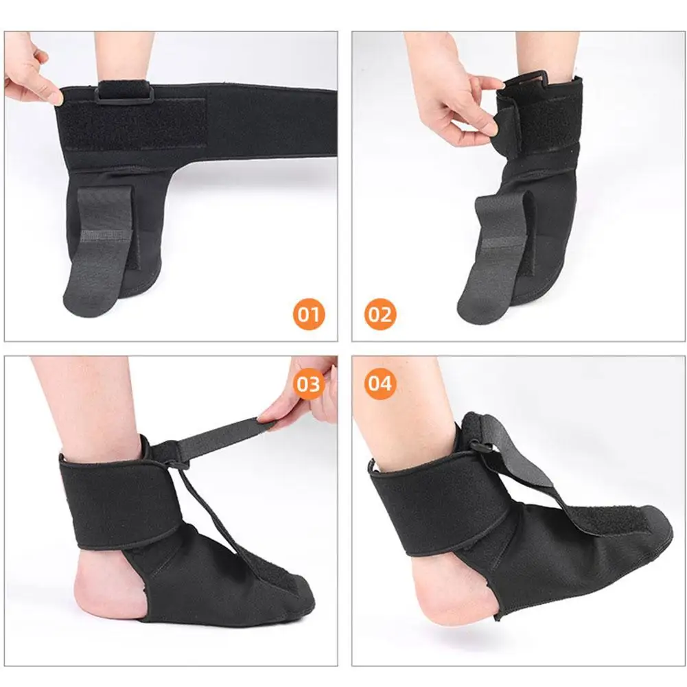 Drop Foot Brace Adjustable Plantar Fasciitis Night Foot Splint Drop Orthotic Brace Foot Drop Brace For Sleeping Adjustable Strap