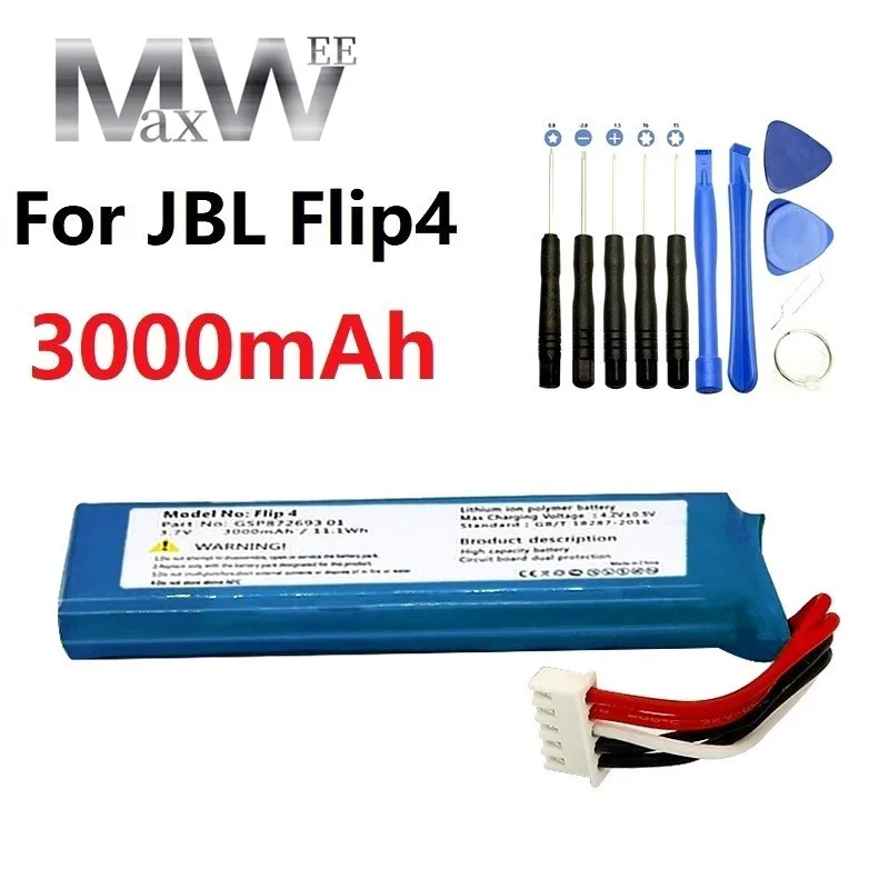 Batería de polímero de litio para altavoz JBL Flip 4, 3000mAh, Edición especial GSP872693 01, herramienta de reparación de repuesto