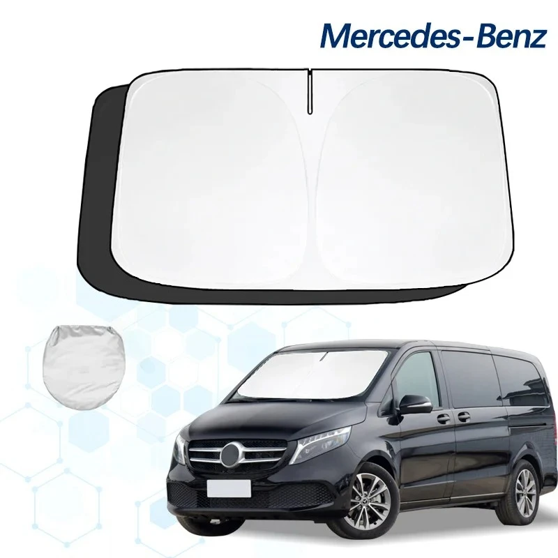 لمرسيدس بنز الخامس الفئة V260L W447 W448 الزجاج الأمامي الشمس الظل ظلة الشمس قناع حامي كتل قابلة للطي الأشعة فوق البنفسجية إبقاء برودة #2