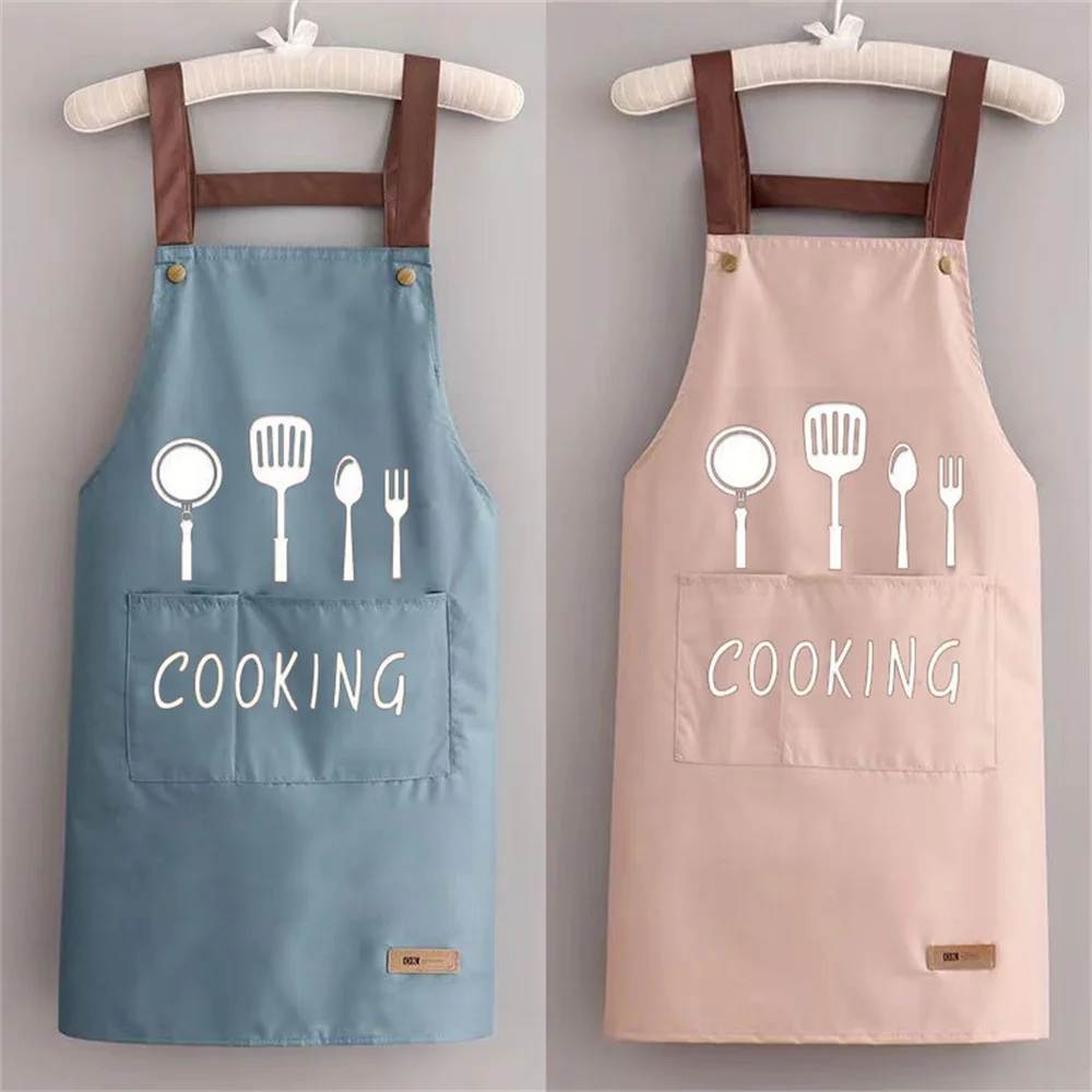 2023 New Fashion Kitchen Aprons for Women Men Chef Work Apron for Grill Restaurant Bar Shop Cafes Beauty Nails Studios Uniform