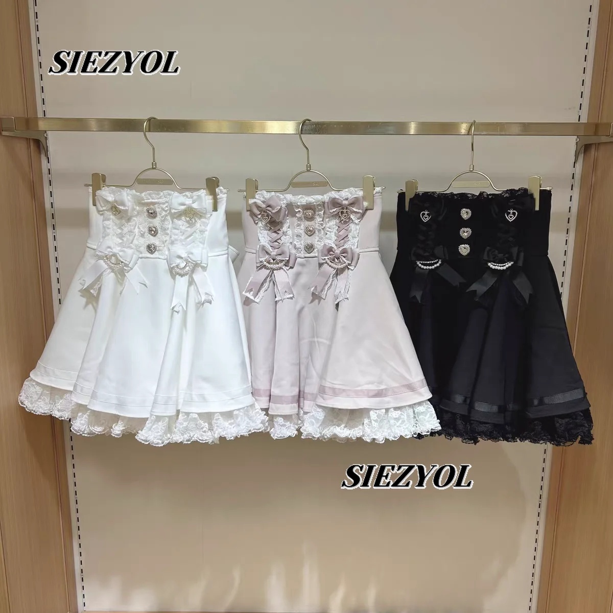 

Liz Mini Strap Skirt for Women Japanese Style 2026 Autumn New Arrival Sweet Cute Lace Bows Detachable Suspender Short Skirts