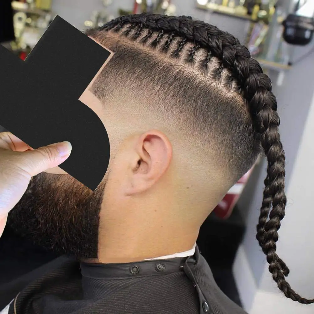 Hairdresser Hairline Card Reusable Hairline Tool 4pcs Barber Hairline Enhancement Cards Beard Lineup Shaping Tools for Trimming