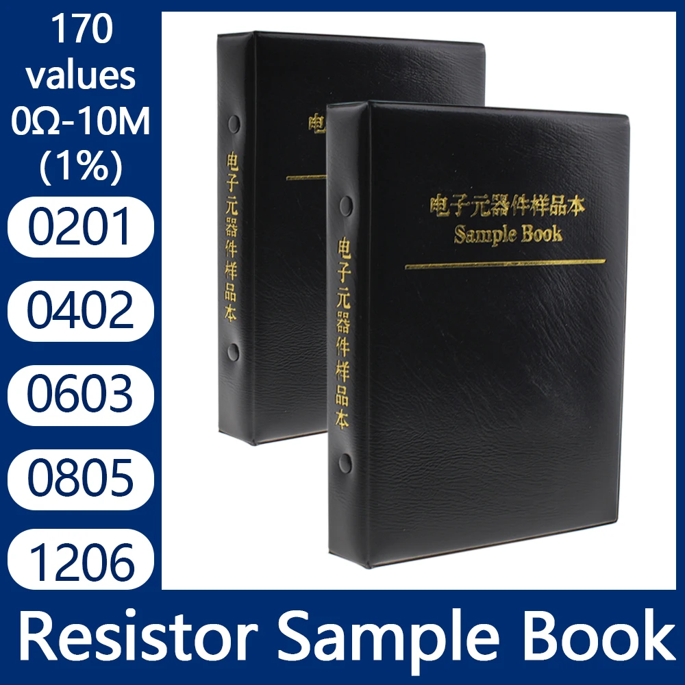 0201‑1206 SMD Resistor & Capacitor Sample Book, 1% Tolerance Electronic Component Kit