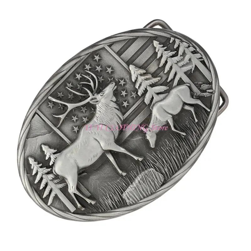 N5KF Metal Belt Buckle Oval Design Waistband Fastener Repair Accessories