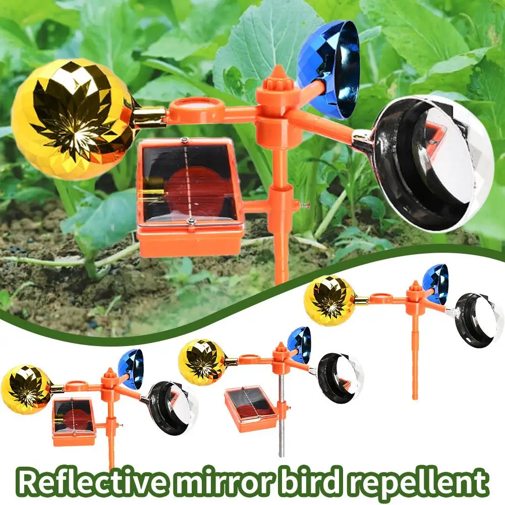 Solar Bird Chasing Tool New Farm Orchard Smart Multi-functional Voice Reflective Wind Alarm Waterproof Bird Anti-corrosion O3W2