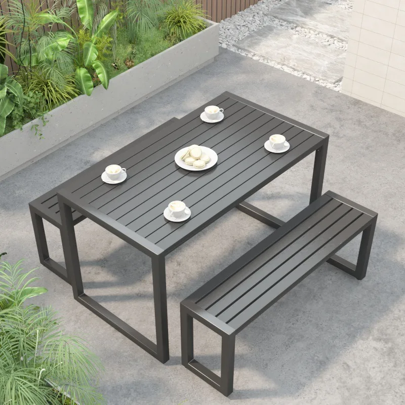 Sunscreen outdoor leisure table and chair combination villa courtyard outdoor table gourmet commercial street dining table and c