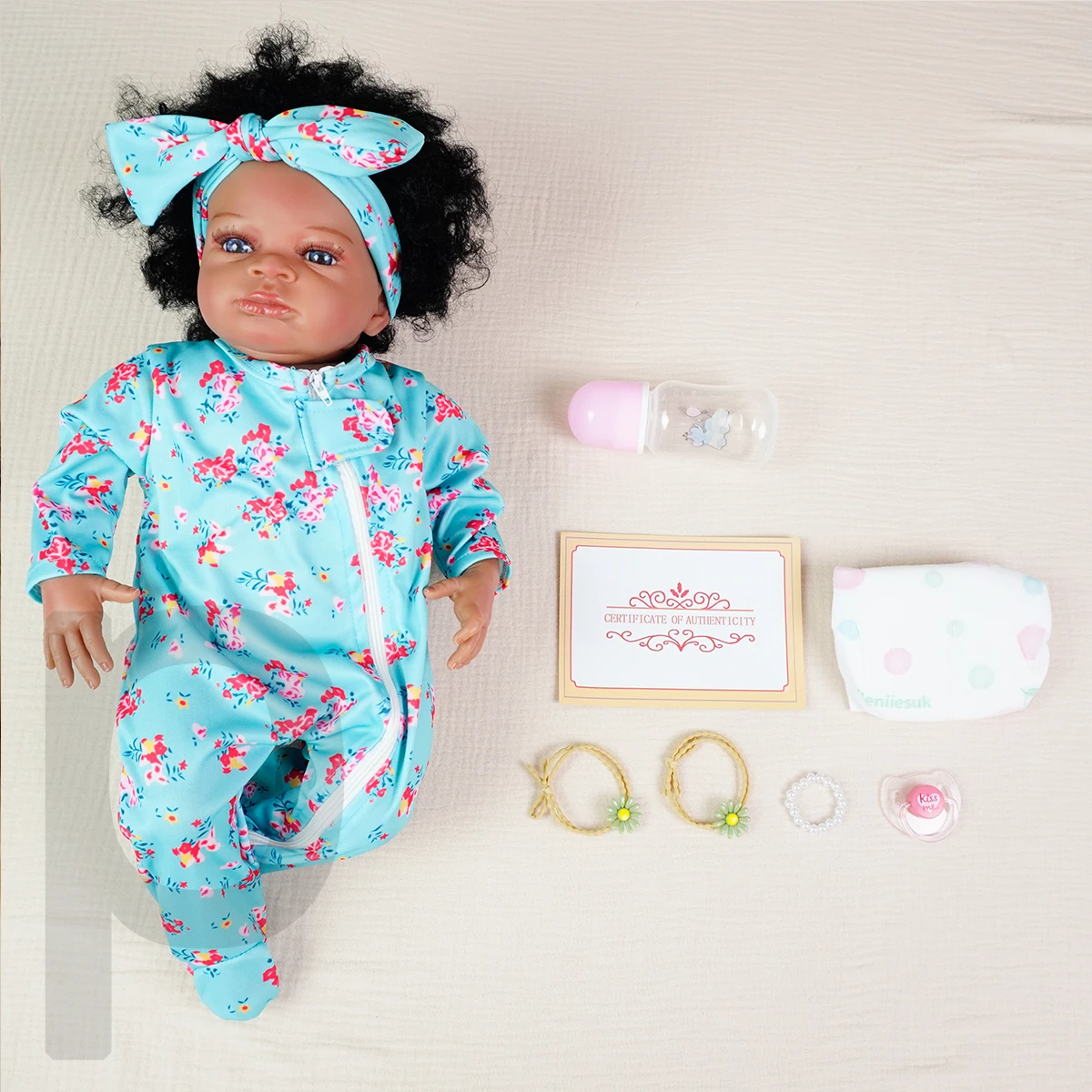 JOYORA Reborn Baby Doll Black Baby Doll Realistic Newborn Doll Real Life Baby Doll Children's Gift High Quality Handmade Dolls