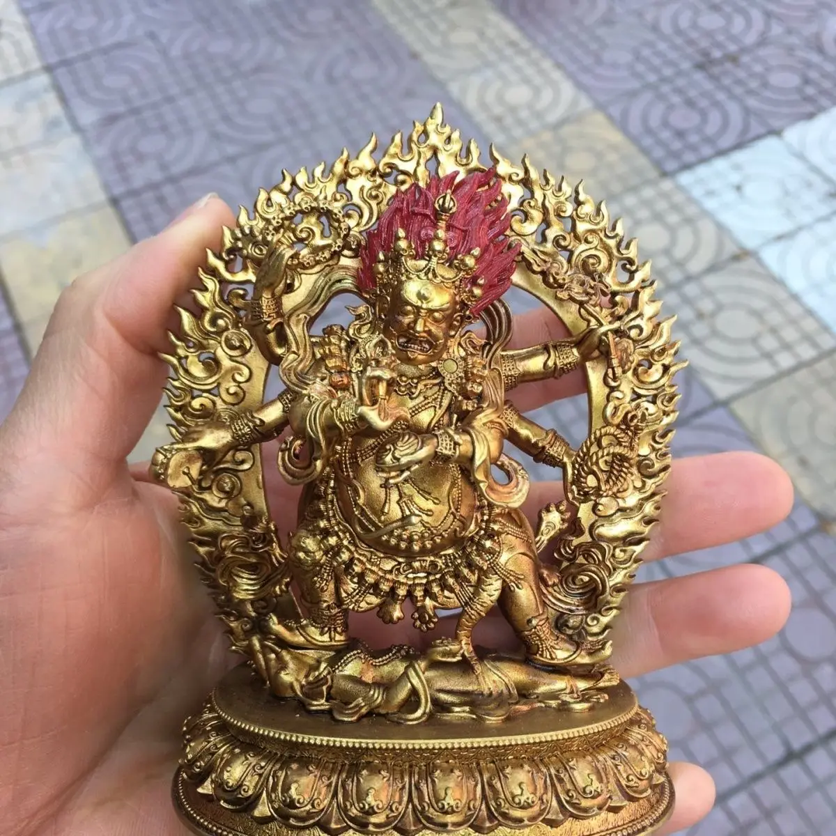 Seiko imitation copper gilt Mahagala width cm height cm thickness 4cm weight about 0.4kg
