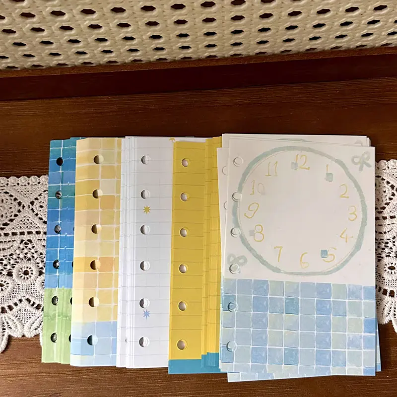 20 Sheets  A7 Loose Leaf Notebook Refill Spiral Binder Inner Page Traveler Notebook Refill Line Blank craft Grid Inside Paper