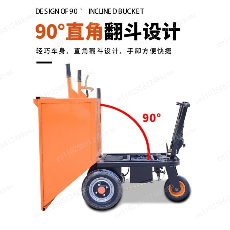 Construction site engineering ash bucket truck, three-wheeled flat truck for pulling manure and sand breeding and handling