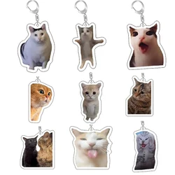 Happy Cat Pendant Keychain Funny Resin Lanyard Small Link Chain Maxwell Cat Keychain Student Gift Bag Accessories DIY Cute Gift