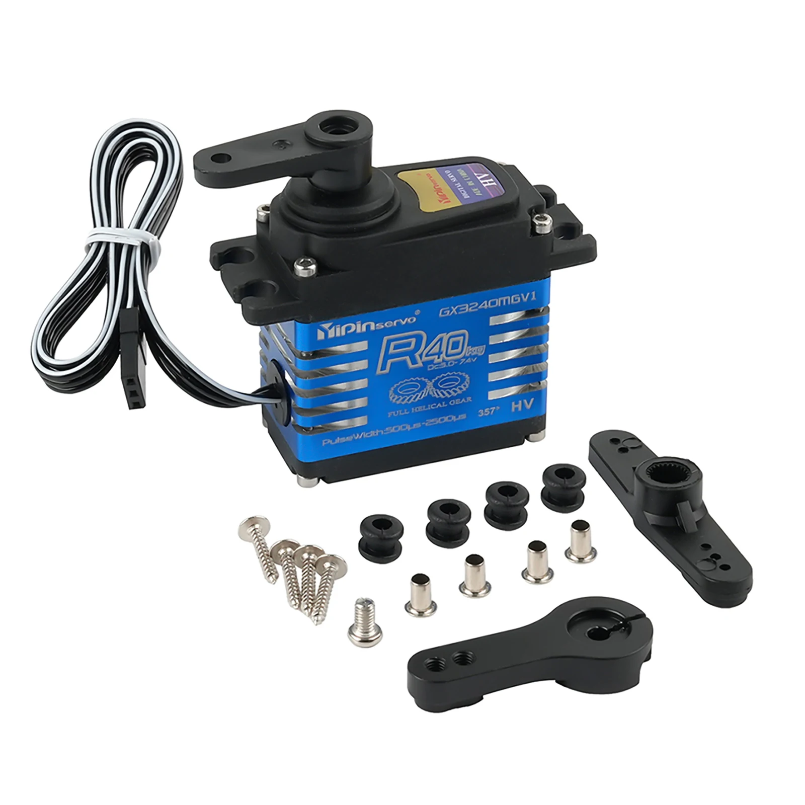 40KG Digital GX3240SMGV1 Servo 180/270/357/360 Degree Motor Servos Power Functions Parts For 1:8 1:10 Car RC Crawler Robot Toys