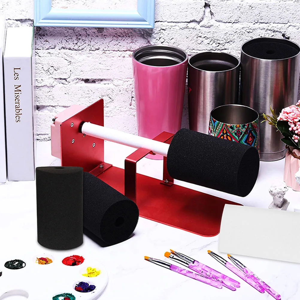 

6pcs Rotating Sponge Tumbler Inserts 120x80x12mm 120x90x19mm 110x75x19mm Black Cylinder Sponges Reusable Parts Tools Cup Turner