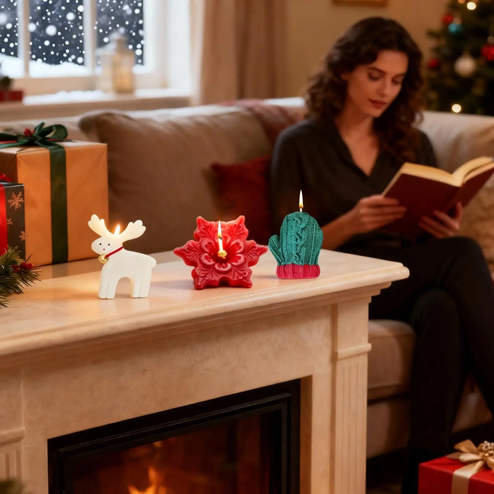 Рождественские ароматические свечи, соевый воск, набор для ароматерапии ручной работы, долговечные ароматические свечи для мужчин, друзей, семьи, домашней вечеринки