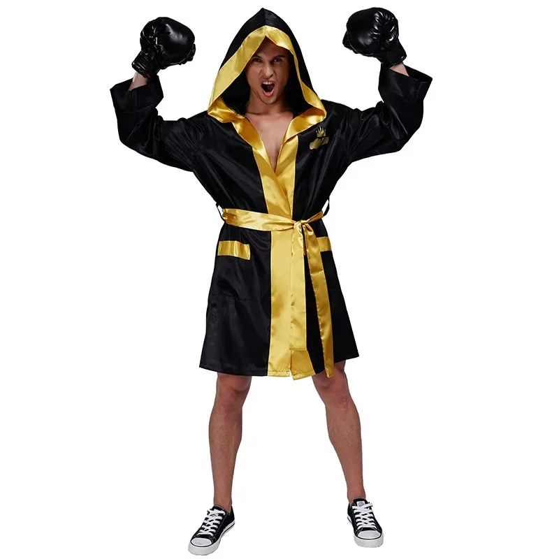 High Quality Boxing Winner Cosplay Hooded Boxer Uniform Costumes for Adults Party Carnival Halloween UY2550