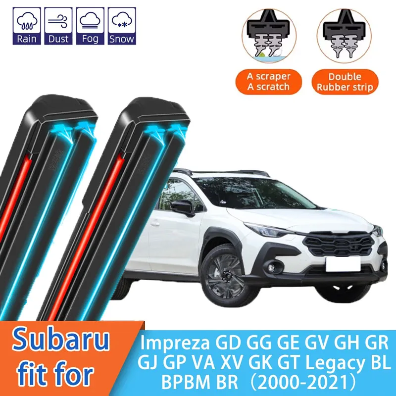 

For Subaru Impreza GE GV GH GR GJ GP VA XV GK GT Legacy Front Windscreen Wipers Double Rubber Car Wiper Blades Car Accessories