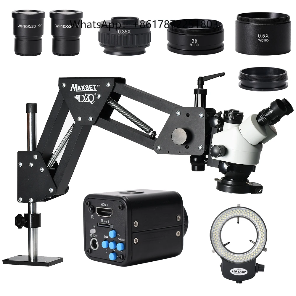 

7X-90X Trinocular Multi-Directional Microscope Magnifier Stand Diamond Setting 2K Microscope for Jewelry Optical Tools