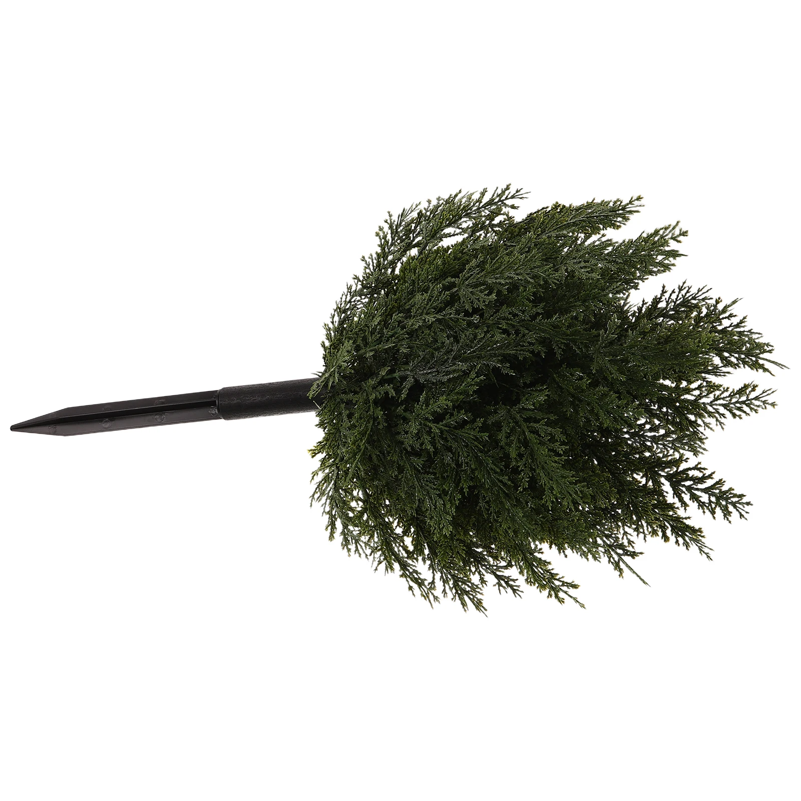 

1pcs Artificial Christmas Tree With Spike Faux Cedar Topiary Ball Outdoor Stake Weather Resistant Holiday Porch