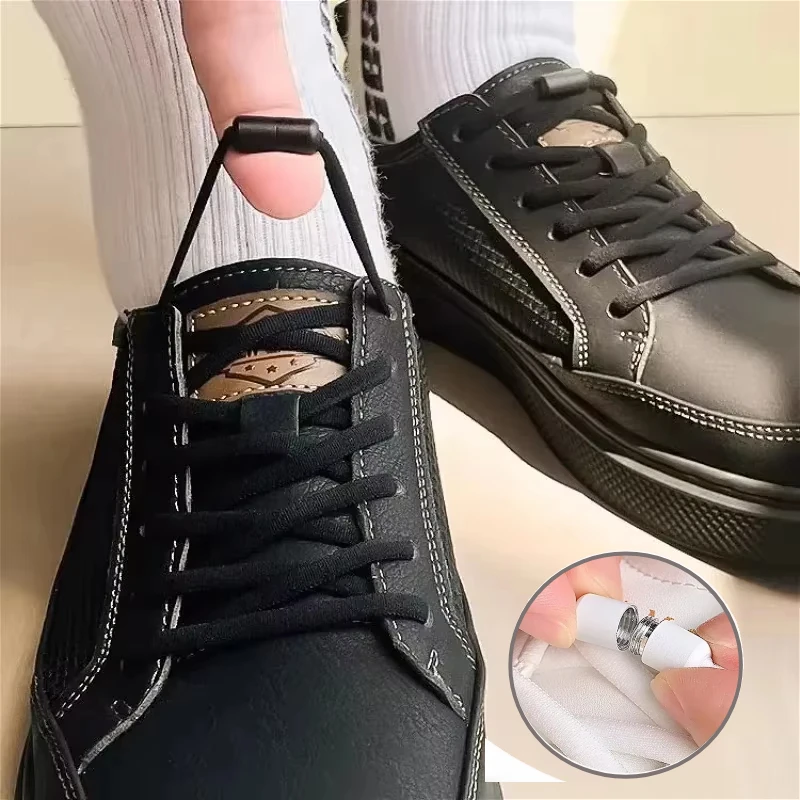 No Tie Semicircle Shoelace Elastic Laces Sneakers Stretchy Lazy Round Shoelaces Without Ties Metal Lock Laces Shoes Accessories image 3