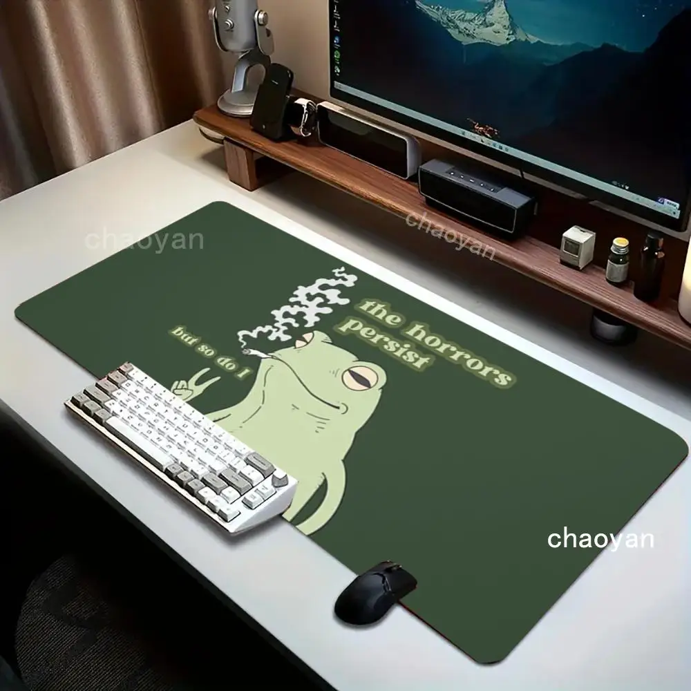 

Коврик для мыши с лягушкой, большой коврик для мыши XXL, игровой резиновый замок, настольный игровой коврик, коврик для телефона, компьютера, геймера, рабочий офис