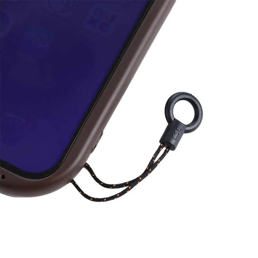 Black Circle Mobile Phone Lanyard Small Rope Head Multifunction Lanyard Lariat Cords Keyring Anti-lost Cellphone Strap