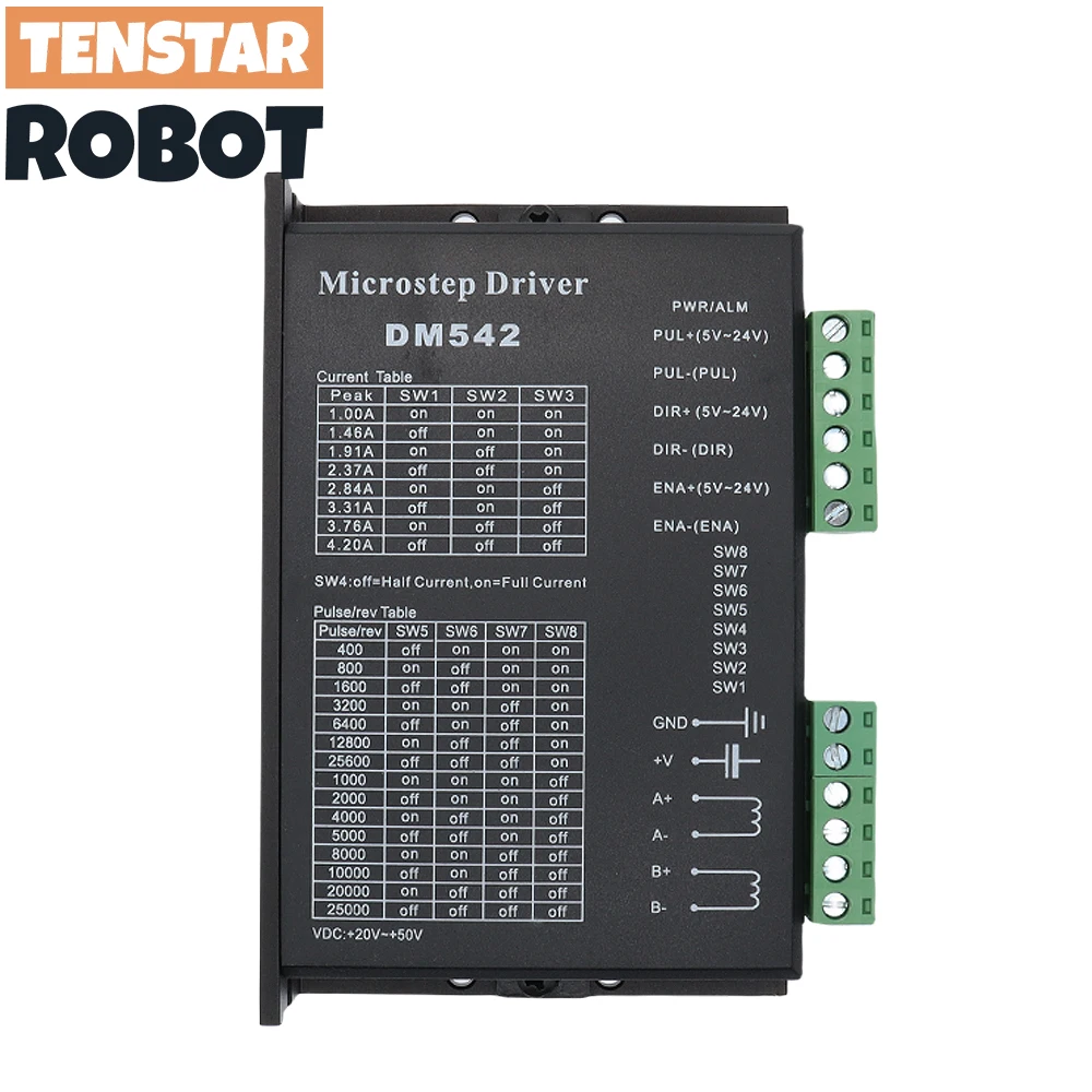 Microstep Motor Driver DM542 DM556 Suitble for 42 57 Stepper Motor Nema17 Nema23 Supply Voltage 20-50V DC 1-5.6A