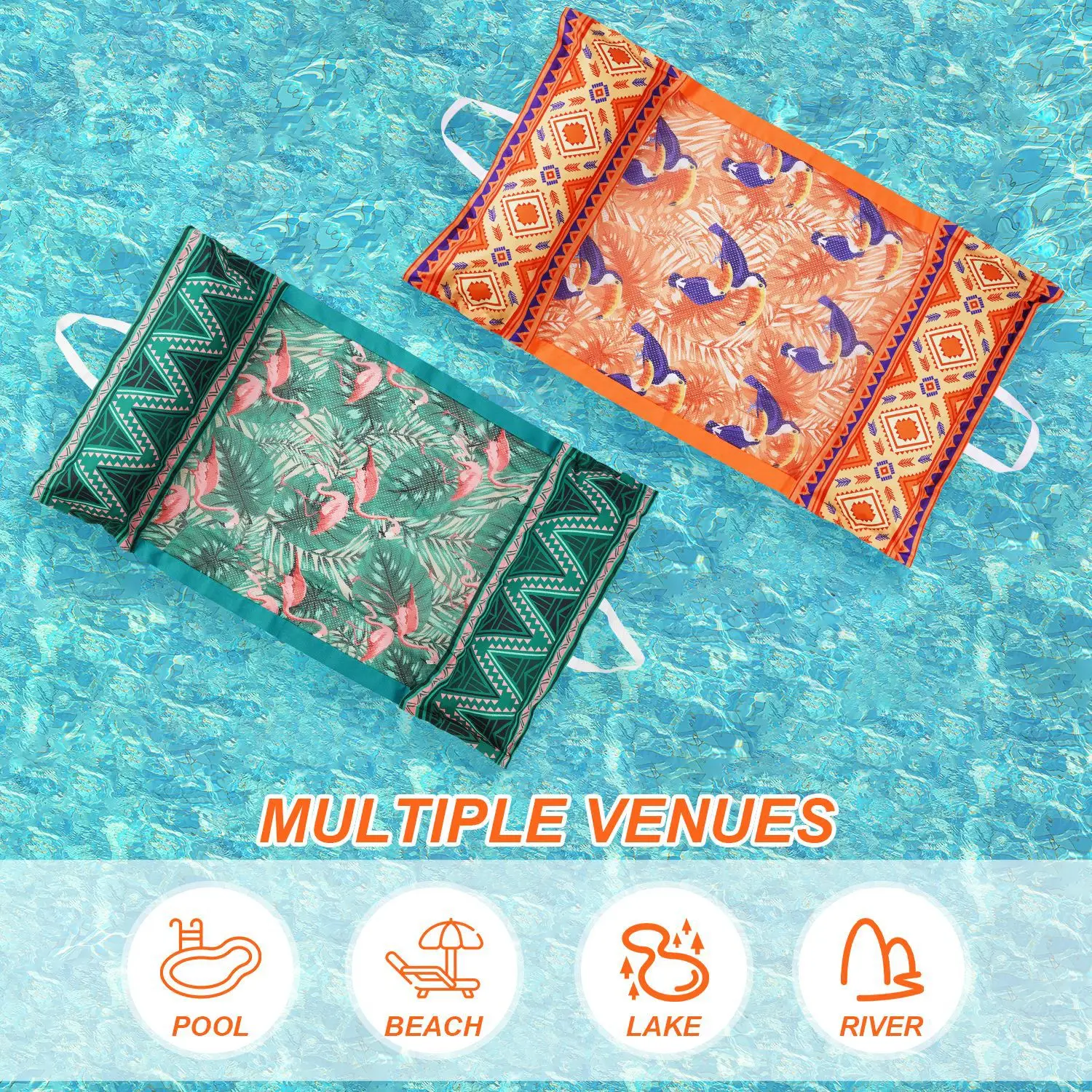 

2026 Tropical Fabric Hammock Adult Swim Ring Water Floating Mattress Leisure Lounger Float Bed Outdoor Water Play Relax Toy