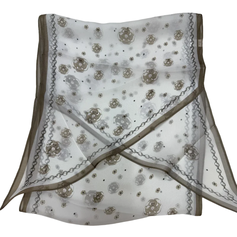 早春の柳柄シルクスカーフ-軽量ドリフティングシルクスカーフ-シャツtシャツに合わせて着用できる3270-ドリフティングシルクスカーフ-本物のシルクシフォン-ナローロングストリップスカーフ