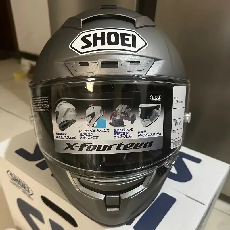 SHOEI X-14 Helmetmatte Silver X-Fourteen X-Spirit III Kask pełnotwarzowy Sportowy kask motocyklowy wyścigowy