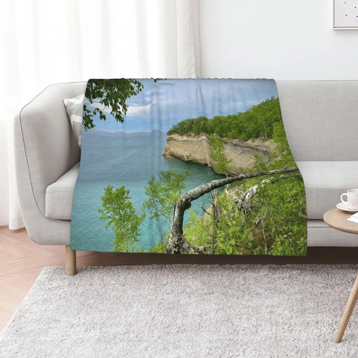 

Pictured Rocks Throw Blanket Stuffeds Sofa Summer Beddings blankets ands Blankets