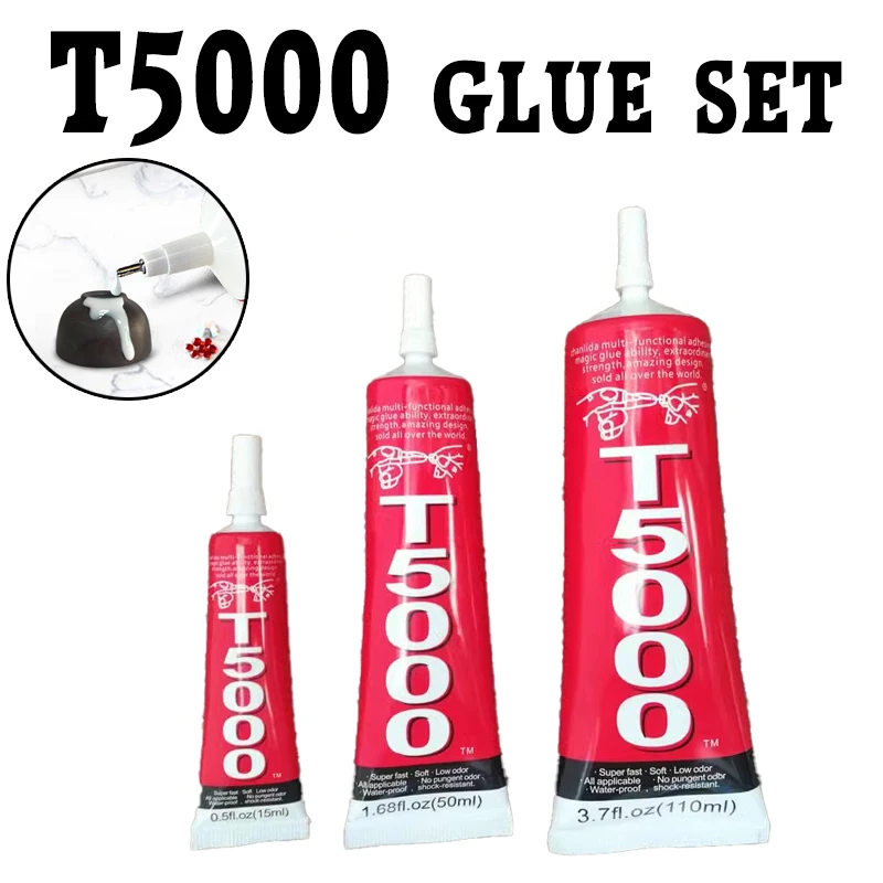 15ML 25ML 50ML 110ML T5000 Clear Contact Phone Repair Adhesive Universal Glass Plastic DIY Glue T-5000 With Precision Applicator