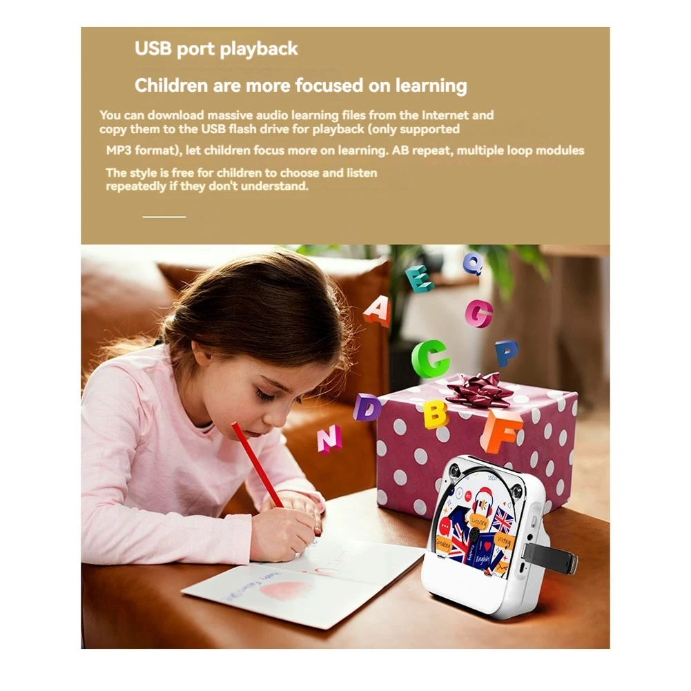 مشغل موسيقى CD منزلي محمول من POP-l + جهاز تحكم عن بعد بلوتوث 5.1 مشغل أقراص مضغوطة غطاء غبار راديو Boombox عرض للأطفال هدية