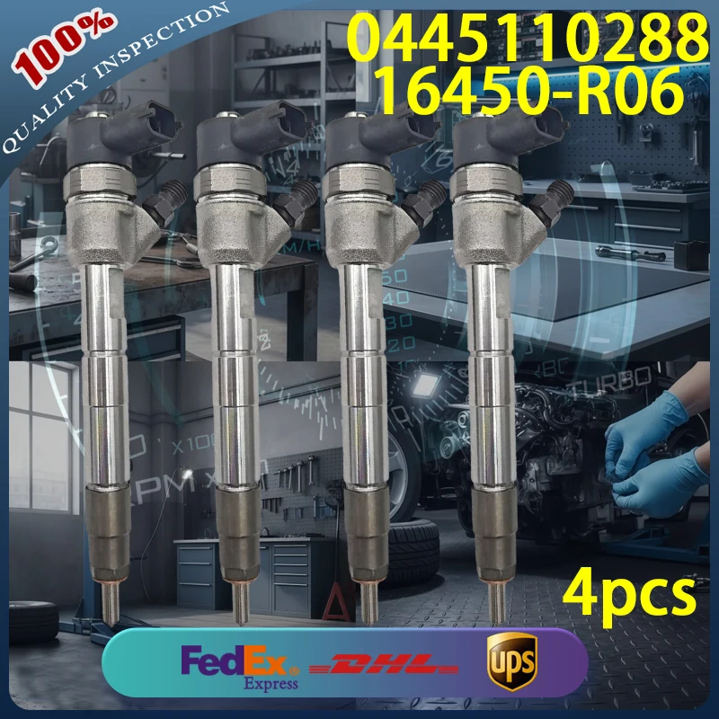 

0445110288 High Quality Common Rail Diesel Injector 16450-R06 for Honda Accord 2.2L Diesel Engine 4pcs