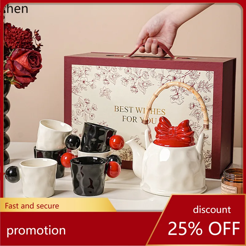 

Zml wedding gift set for bride, bridesmaids, newlyweds - tea set, teapot, and kettle