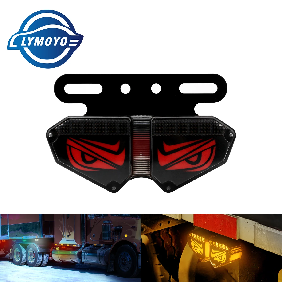 

1Pcs 12-24V Devil's Eye Motorcycle LED Taillight Decoration Dynamic Flowing Truck Side Marker Light Eye License Plate Lamp